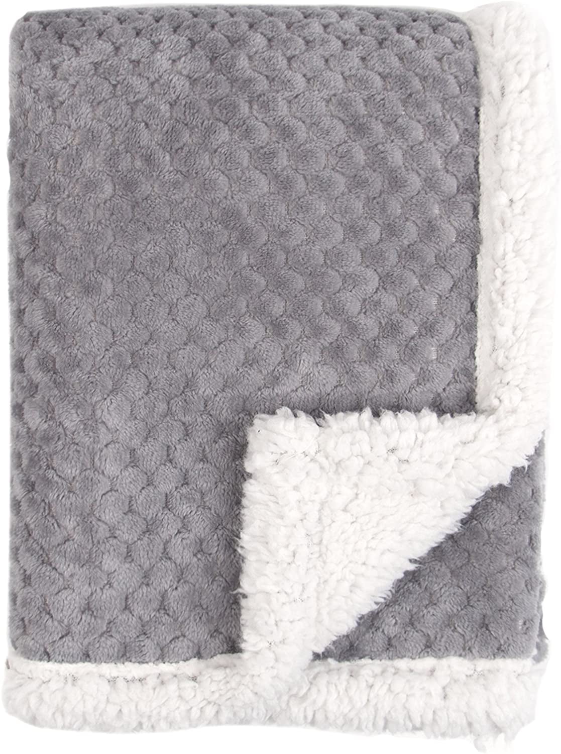 Tadpoles Popcorn Lightweight Plush and Sherpa UltraSoft Baby Blanket