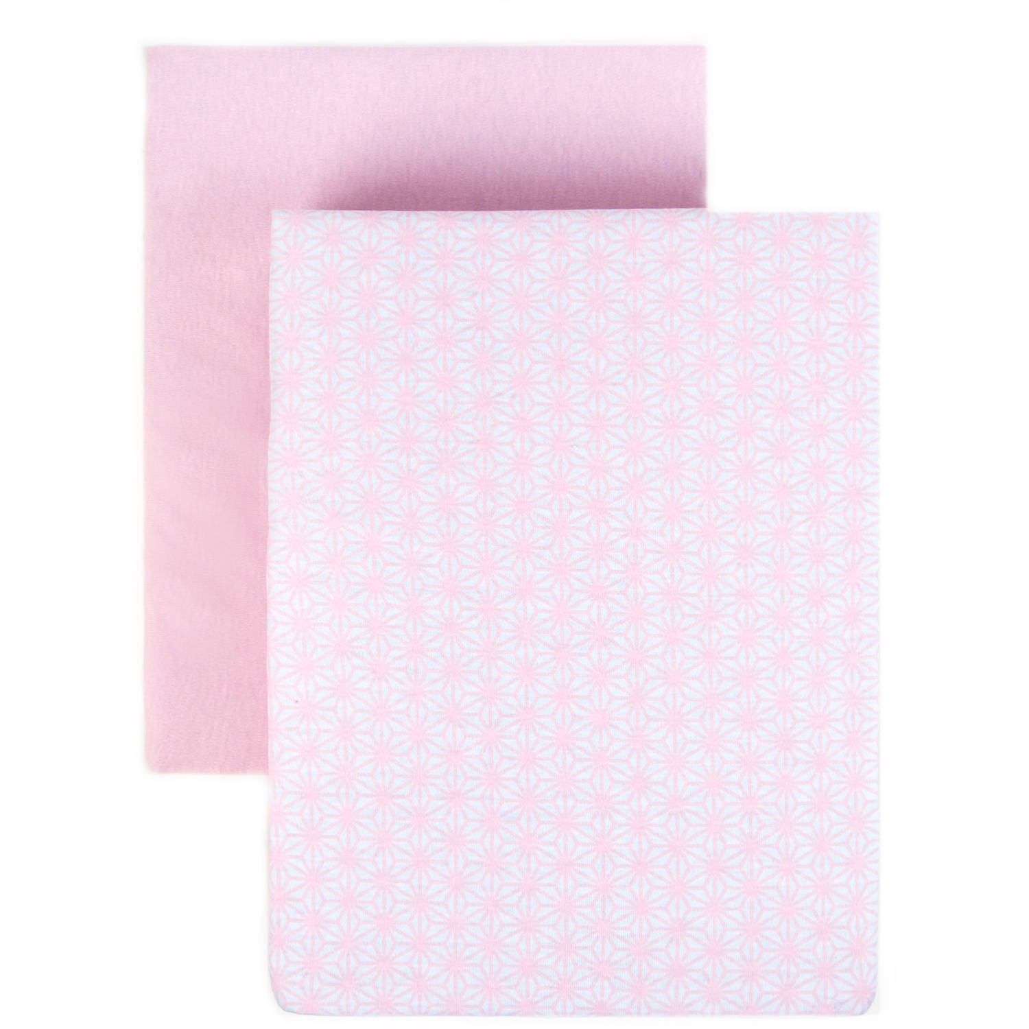 Tadpoles Set of 2 Cotton Starburst Crib Fitted Sheets, Pink
