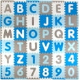 thumbnail image 1 of Tadpoles Soft EVA Foam 36 Piece ABC Playmat Set, Blue/Grey, 74x 74 (36 Sq Feet), 1 of 5