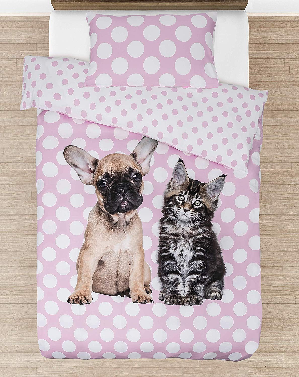 Tadpoles Twin FURever Duvet Cover Set, Turquoise Tadpoles Twin FURever Twin Duvet Cover Set, Pink -