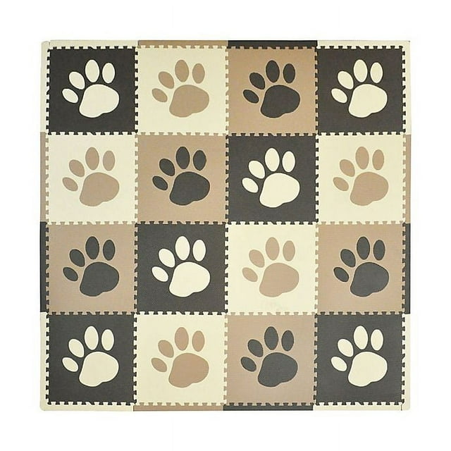 Tadpoles by Sleeping Partners Paw Print Play Mat in Taupe/Brown