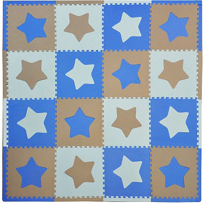 Tadpoles by Sleeping Partners Stars 16-Piece Playmat Set in Blue/Grey - image 1 of 3