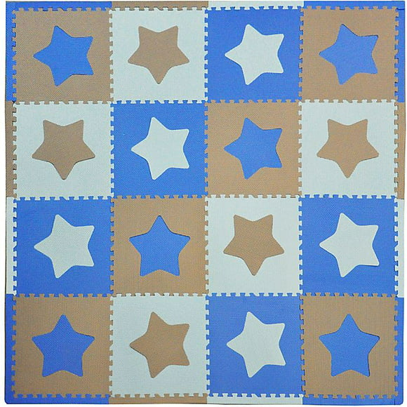 Tadpoles by Sleeping Partners Stars 16-Piece Playmat Set in Blue/Grey