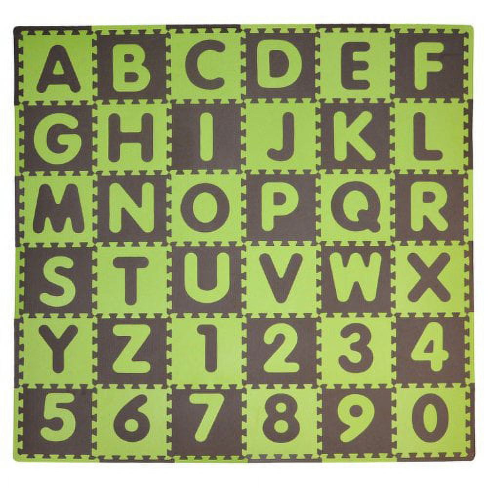 Tadpoles cpmsev518 ABC Floor Mat, Green/Brown, 36 sq ft