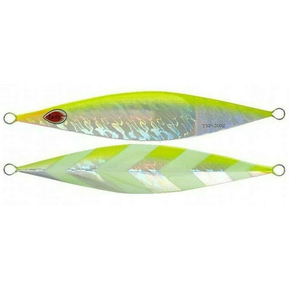 Tady Lures Slow Pitch Jigs Flutter Fall Saltwater Jigging (Yellow White, 150g)