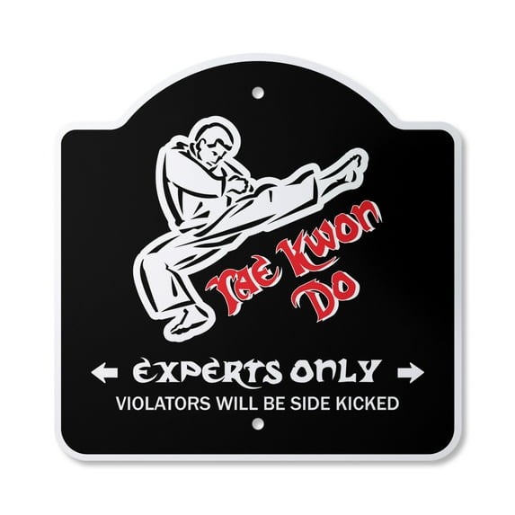 Tae Kwon Do 14" X 14" Sign | Indoor/Outdoor Plastic | SignMission Designer Parking Martial Arts Black Belt Instructor Class Novelty Gift Funny Joke Gag Road Garage