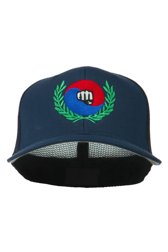 Tae Kwon Do Fist Embroidered Flexfit Cap - Navy OSFM
