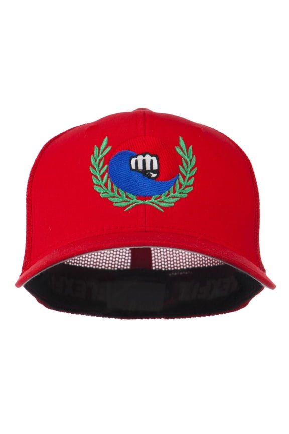 Tae Kwon Do Fist Embroidered Flexfit Cap - Red OSFM