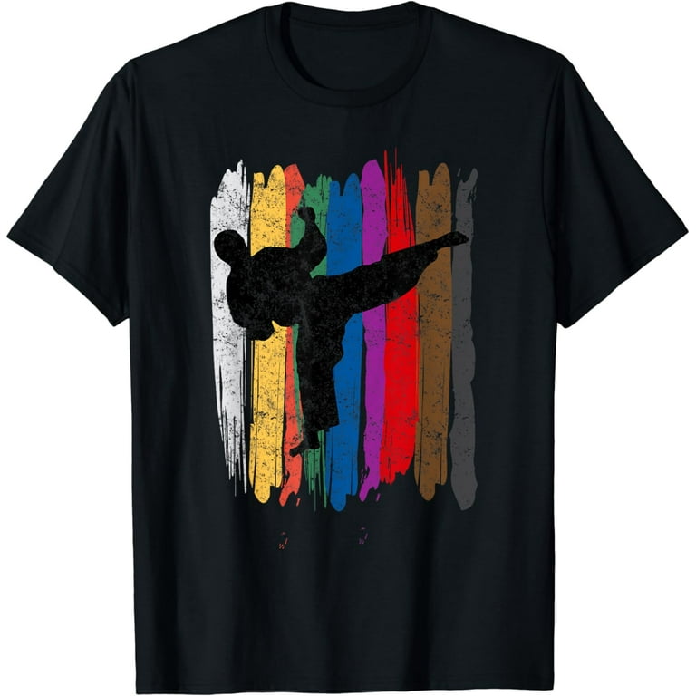 Taekwondo Belts Silhouette T-Shirt Sport Distressed Tee Taekwondo Belts Silhouette T-Shirt Sport Distressed Tee