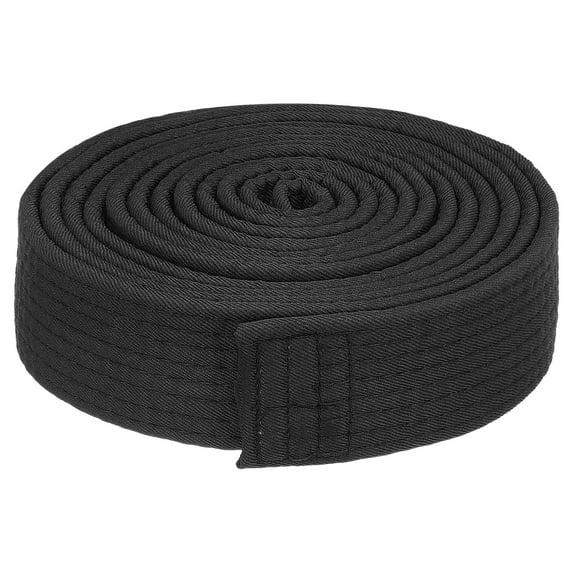 Uxcell Polyester Taekwondo Colored Ranking Belt For Practitioners Black 1.57"x9.2'