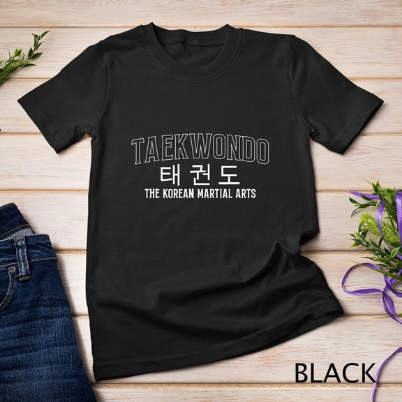 Taekwondo Definition Tae Kwon Do Fighter Korean Characters T-Shirt