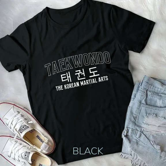 Taekwondo Definition Tae Kwon Do Fighter Korean Characters Unisex Tshirt