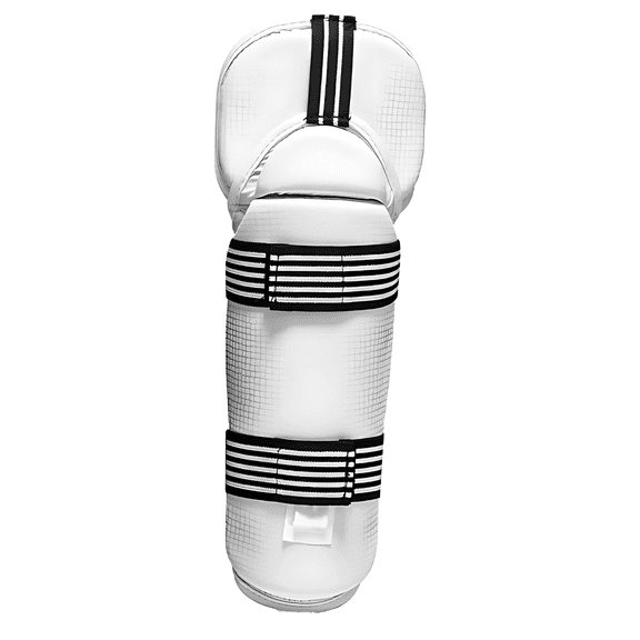 Taekwondo Elbow Forearm Guards, White TKD Protector, Maya Pattern, Integrated Build, Impact Shield, Light, Airy for Sparring