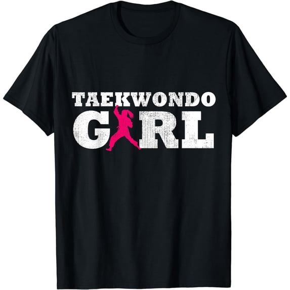 Taekwondo Girl Player Silhouette Sport Gift T-Shirt