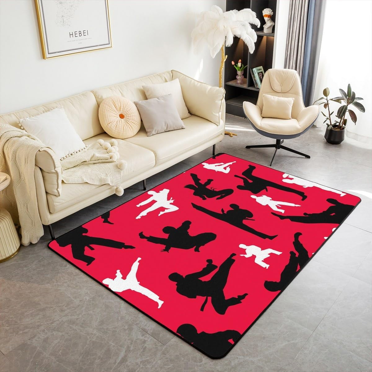 Taekwondo Girls Boys Decorative Carpet Area Rug,Japanese Style Living ...