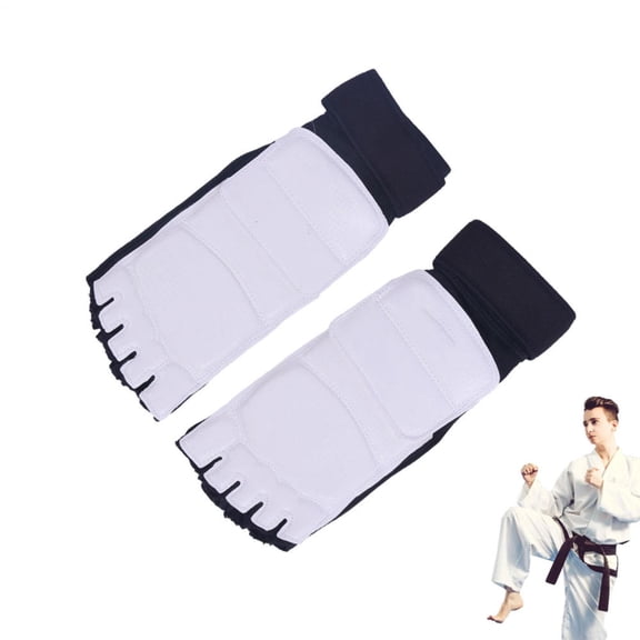 Taekwondo Hand And Foot Protector Magic Tape Taekwondo Gloves Foot Protector Breathable Taekwondo Foot Guard MMA Adult Child Hand Foot Protector Half Finger Boxing Gloves dutiful
