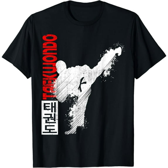 Taekwondo Martial Art Shirt - Distressed, Kick- Distressed Style Kick Tee mens e Tee men,black,women,misfits,journey ,boys