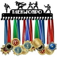 thumbnail image 1 of Taekwondo Medal Hanger Display 20 Hooks Medal Holder Rack Wall Mount Hanger Decor Trophy Shelf Award Rack Award Ribbon Hanger with Gift Box for Over 50 Medals Easy to Install, 1 of 9