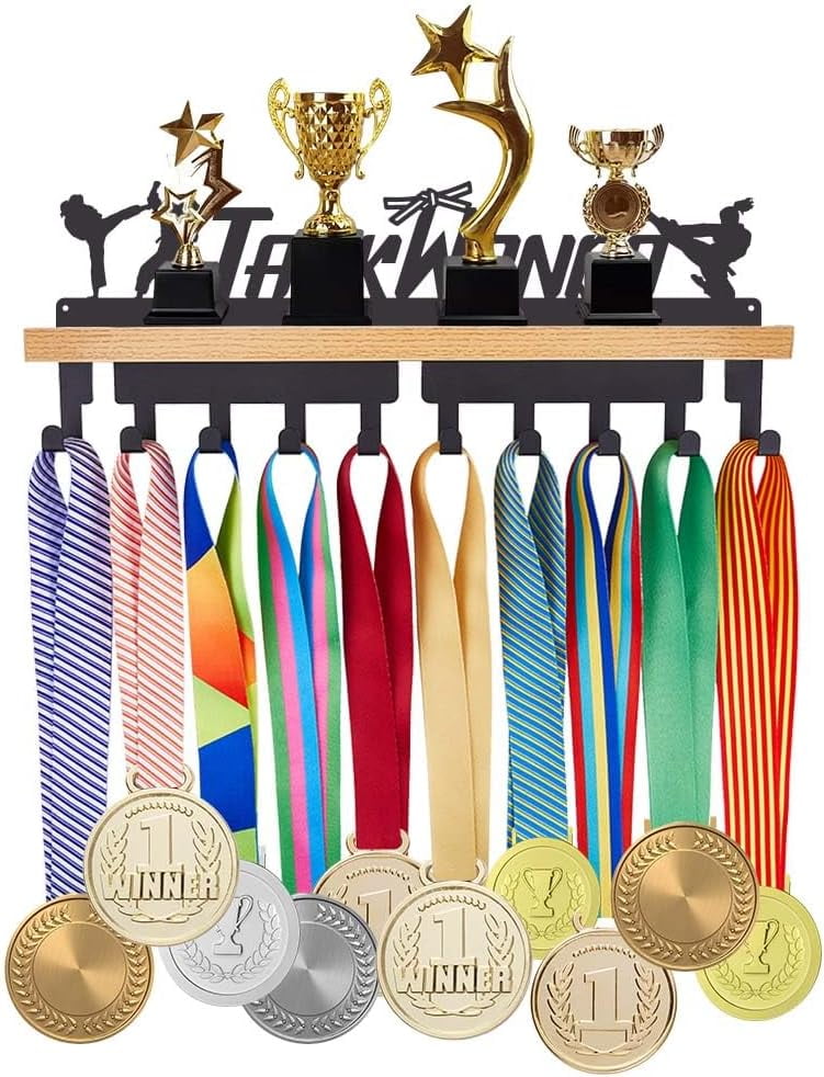 Medalmania Triathlon Medaille Hanger - Matzwarte Stalen Houder Tot 48 Medailles