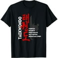 thumbnail image 1 of t-shirt Taekwondo Tenets T-Shirt - Martial Arts Graphic Tee T-ShirtMen and women can wear, black T-shirts, gifts. Age: M,L，XL 2XL, 3XL, 4XL, 1 of 4