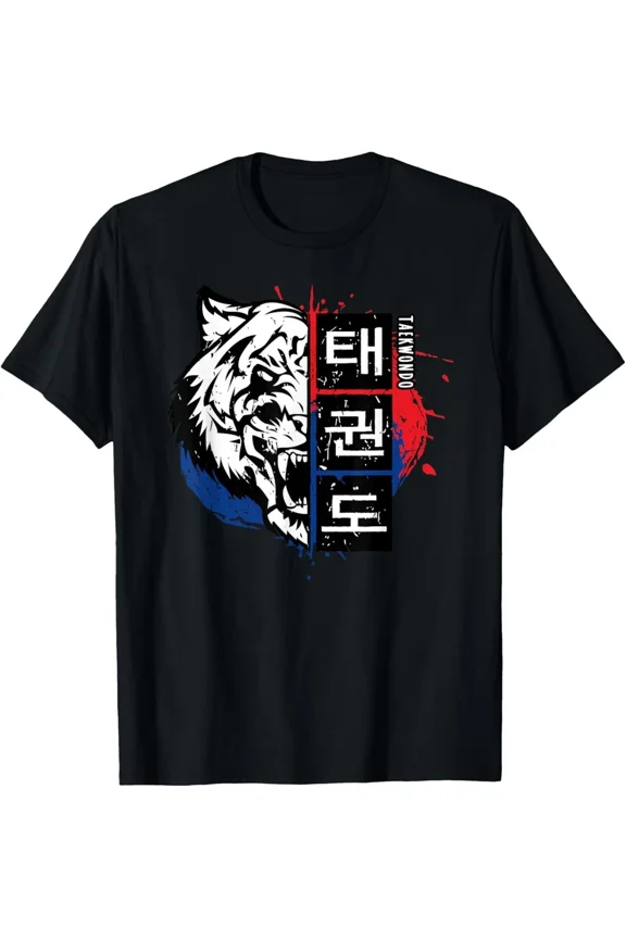 Taekwondo Tiger Korea Martial Arts Fighter Kick Unisex T-Shirt , up to Size 5XL