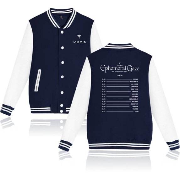 Taemin Ephemeral Baseball shirts for men and women, fashionable and trendy long sleeved jackets, baseball shirts