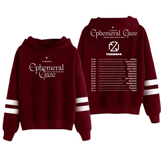 Taemin Ephemeral Gaze World Tour Hoodie Pocketless Parallel Bars Sleeve Streetwear Women Men Sweatshirt
