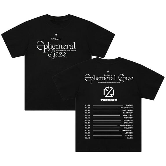 Taemin Ephemeral Gaze World Tour T-shirt Crewneck Short Sleeve Cotton Tee Women Men Streetwear Tops