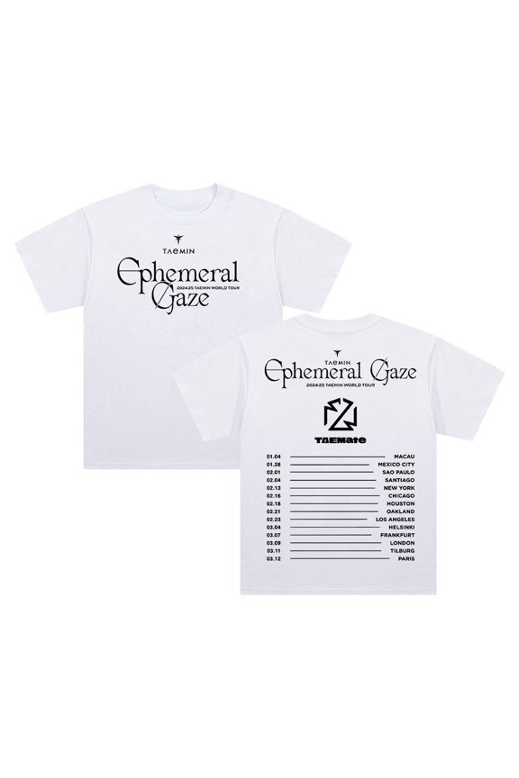 Taemin Ephemeral Gaze World Tour T-shirt Crewneck Short Sleeve Cotton Tee Women Men Streetwear Tops