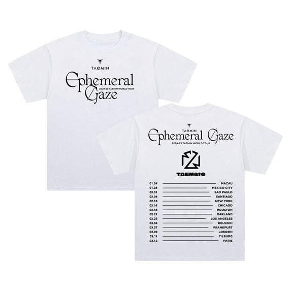 Taemin Ephemeral Gaze World Tour T-shirt Crewneck Short Sleeve Cotton Tee Women Men Streetwear Tops