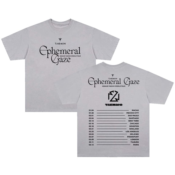 Taemin Ephemeral Gaze World Tour T-shirt Crewneck Short Sleeve Cotton Tee Women Men Streetwear Tops