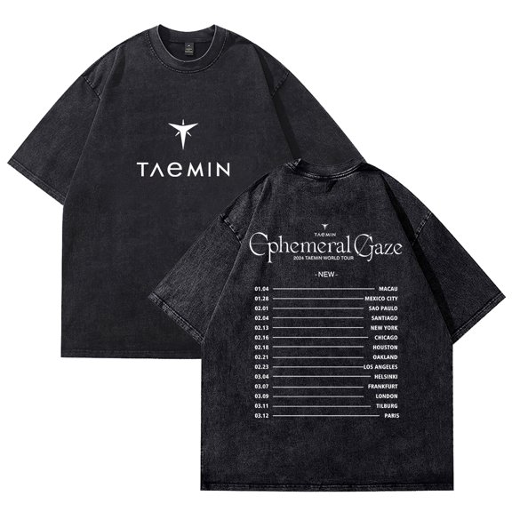 Taemin Ephemeral T-shirt Crewneck Short Sleeve Tee Women Men Streetwear Tops Hip Hop Clothes Cotton T-shirt