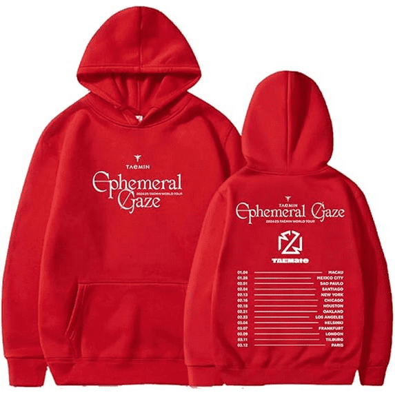 Taemin Merch Hoodie 2025 Ephemeral Gaze World Tour Long Sleeve Streetwear Women Men Hooded Sweatshirts