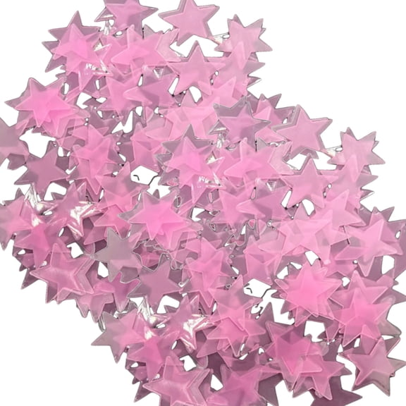 Taeuda 100Pcs Bright Glow In Dark 3D Star Sticker for Indoor Ceiling Wall Decorations