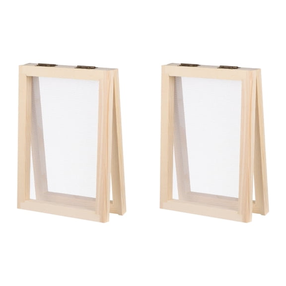 Taeuda 2 Pack Wood Paper Making Screen Papermaking Mold for DIY Dried Flower Handcraft