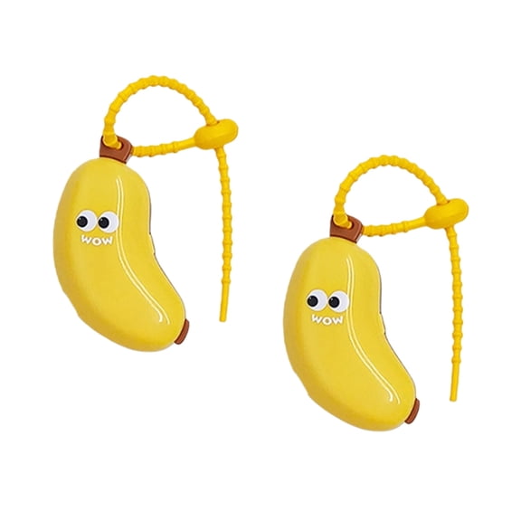 Taeuda 2PCS Banana Toothbrush Head Case with Easy to Carry Design Plastic Toothbrush Holder for Family Trip Camping Needs