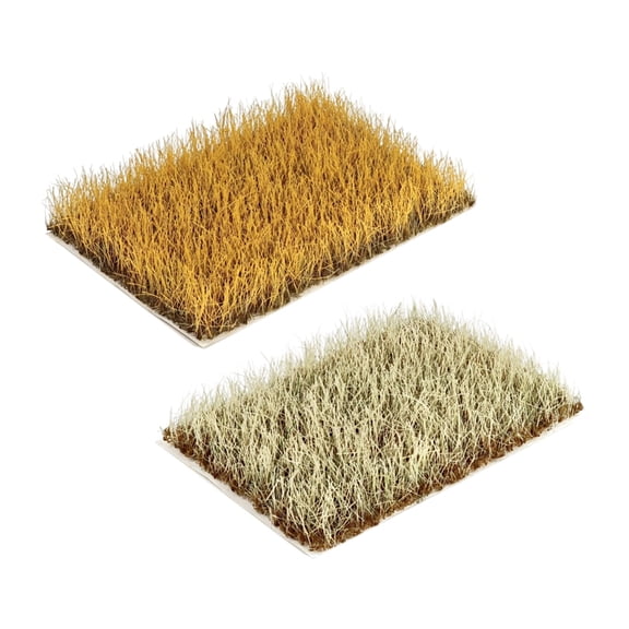 Taeuda 2PCS Realistic Grass Tufts Sheets for DIY Train Scene Hand Torn Design Ideal for Hobbyists and Family Activity