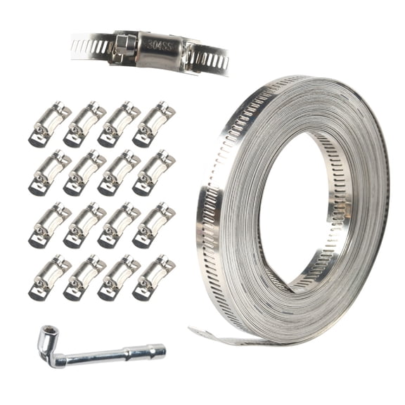 Taeuda 304 Stainless Steel Hoses Clamps Assortments Rack Large Adjustable Hoses Clamps