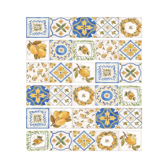 Taeuda 6Pcs Fruit Tile Floor Stair Sticker PVC Bathroom Kitchen Decoration Waterproof Mural Decals Art Wallpaper