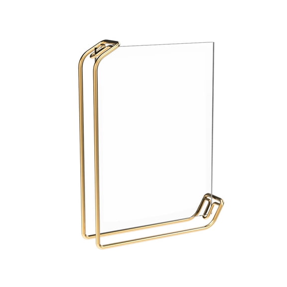 Taeuda A4 6 Inch Metal Acrylic Photo Frame Double-sided Display Horizontal Deck Decor