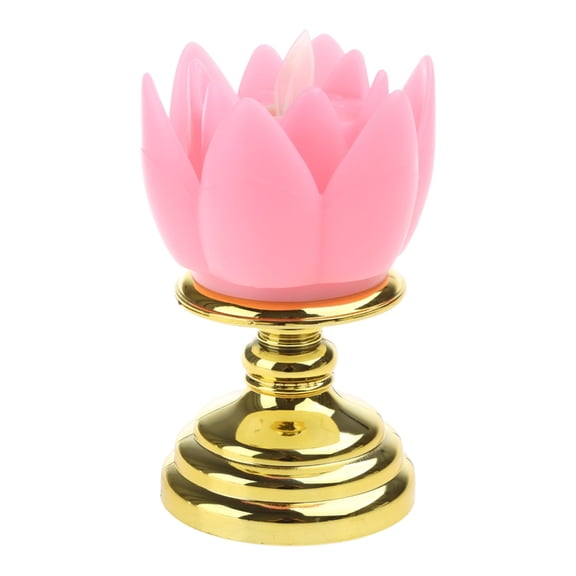 Taeuda Colorful Electric Buddha Lotus Light Battery Operated Flameless Flicker LED Candle Tea Lamp Prayer Accessories Guanyin Home Decoration