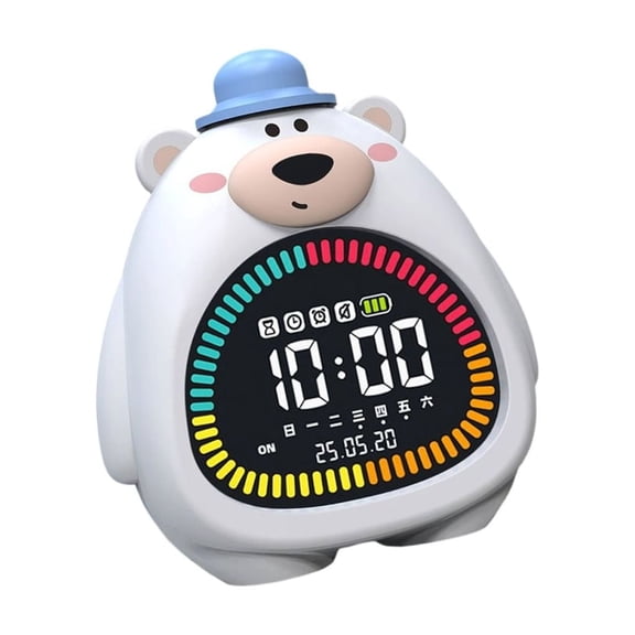 Taeuda Cute Bear Silicones Alarm Clock Nightlight Timer For Bedroom Kids Home Decors