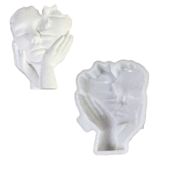 Taeuda Face Candle Mold Holding Face Epoxy Resin Casting Mold for DIY Crafts,Candle