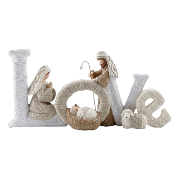 Taeuda Hand Paint Resin Nativity Set for Holiday Homes Decoration Religious Gift