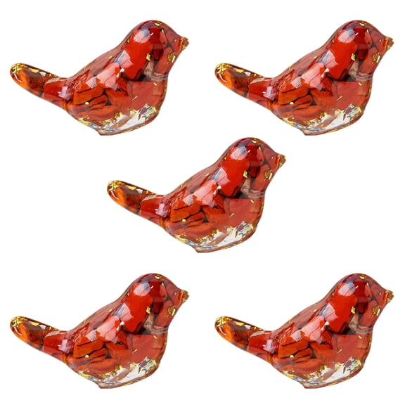 Taeuda Modern Crystal Bird Decoration Set Of 5, Small Figurines For Living Space