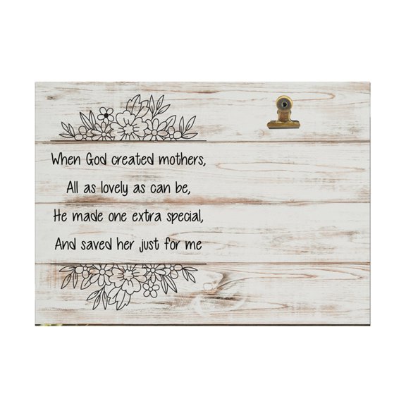 Taeuda Mothers Day Wooden Pictures Frame with Secure Clip Gift for Mom and Child Cherishes Memory