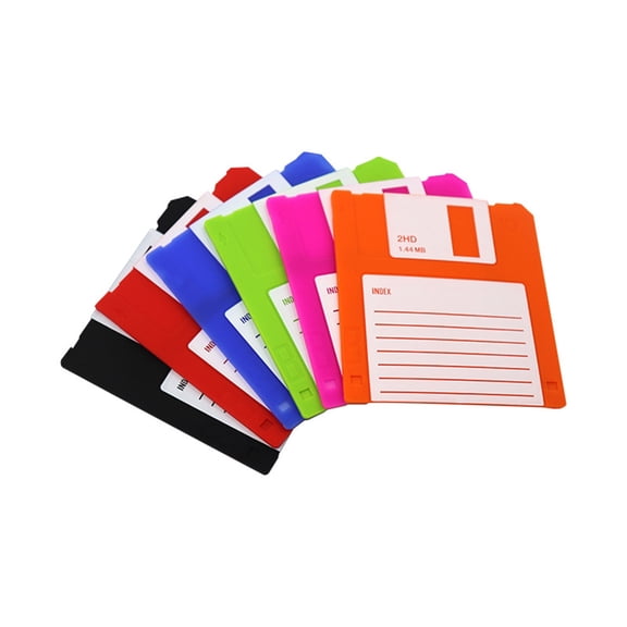 Taeuda Pack of 6 Silicone Coasters Floppy Disk Heat Insulation Pad Silicone Cup Pad