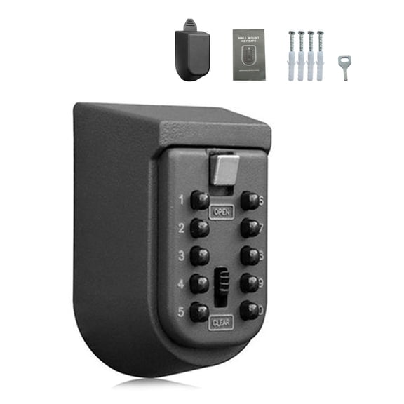 Taeuda Portable Safe Key Box Wall Mounted Sturdy Key Storage Box for Elderly Parents Waterproof Spare Key Safe Box with Code