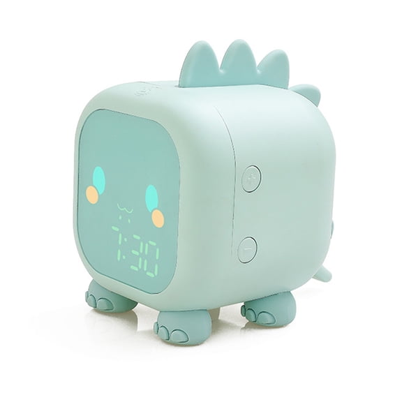 Taeuda Protable Cartoon Funny Dragon LED Night Light Mini Alarm Clock USB Charging LCD Digital Display Bedside Timer