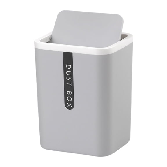 Taeuda Trashbox Home Office Supplies Sundries Barrel Box Tabletop Plastic Small Waste Bin with Lid Countertop Garbage Basket